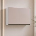 Ver imagem 1 de Armário Aéreo Modulado Essenza 2 Portas de Bater MDP e MDF Branco e Bege Luciane Móveis