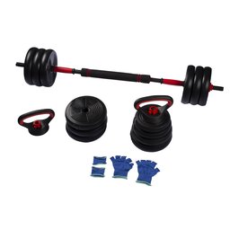 Kit Halteres 6 em 1 Peso Musculação Até 50kg Ajustável Preto - 5
