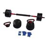 Kit Halteres 6 em 1 Peso Musculação Até 50kg Ajustável Preto - 5