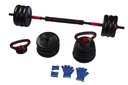 Ver imagem 5 de Kit Halteres 6 em 1 Peso Musculação Até 50kg Ajustável Preto