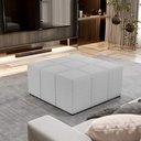 Ver imagem 2 de Puff Decorativo Para Sala de Estar Quadrado Milano 90x90cm W01 Linho Cinza - Lyam Decor