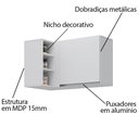 Ver imagem 5 de Armário Aéreo de Canto Reto Austin Branco - Lumil Lumil Móveis