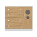 Ver imagem 7 de Cômoda Infantil 95cm 1 Porta com Vidro e 4 Gavetas Pirulito Multimóveis Mp4469 Branco/madeirado