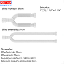 Ver imagem 3 de Sifão Sanfonado Duplo Universal Extensivel Astra 58cm