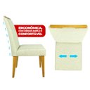 Ver imagem 6 de Kit 2 Cadeira de Jantar Emily Estofada Linho Bege Pé de Madeira Castanho - Arkell
