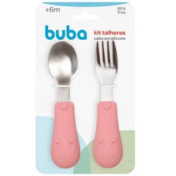 Kit Talheres Infantil INOX Cabo em Silicone Buba - 2