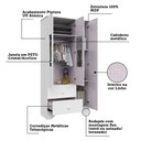 Ver imagem 4 de Guarda Roupa Infantil 3 Portas com Janelas Retangulo e 2 Gavetas 100% MDF Cocada