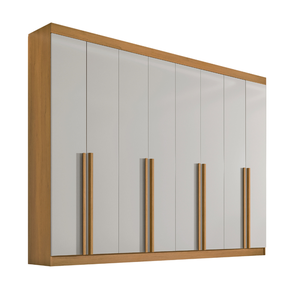 Guarda Roupa Casal Dyamond 8 Portas Mdf Cinamomo e Off White