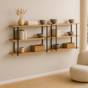 Ver imagem 2 de Kit 2 Prateleira Tripla Estante 30x100cm Tipo Industrial