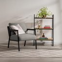 Ver imagem 1 de Poltrona Couro Sintético Cinza/Preto Soho CabeCasa MadeiraOriginals