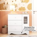 Ver imagem 6 de Cômoda Infantil 1 Porta com Janela Retangular e 3 Gavetas 100% MDF Cocada