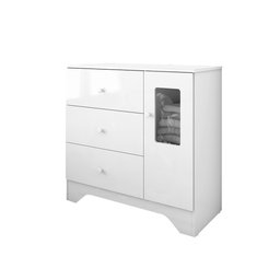 Cômoda Infantil 1 Porta com Janela Retangulo e 3 Gavetas 100% MDF Cocada - 2