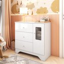 Ver imagem 1 de Cômoda Infantil 1 Porta com Janela Retangular e 3 Gavetas 100% MDF Cocada