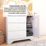 Cômoda Infantil 1 Porta com Janela Retangular e 3 Gavetas 100% MDF Cocada - 10