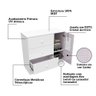 Cômoda Infantil 1 Porta com Janela Retangulo e 3 Gavetas 100% MDF Cocada - 4