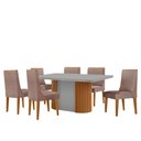 Ver imagem 2 de Mesa de Jantar Aspen 180cm Tampo Mdf Vidro com 6 Cadeiras Lisboa Moderna Mobília