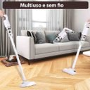 Ver imagem 5 de Aspirador Po Sem Fio Portatil Extra Forte 120W Sucçao Potente Resistente Multiuso Limpa Casa Sofa Es