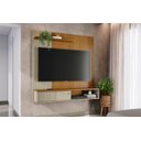 Ver imagem 5 de Painel para Tv Aurora com Bancada Suspensa e Porta Basculante 160,5 Cm Cumaru e Opala Liberty Móveis