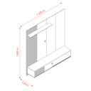 Ver imagem 6 de Painel para Tv Aurora com Bancada Suspensa e Porta Basculante 160,5 Cm Cumaru e Opala Liberty Móveis