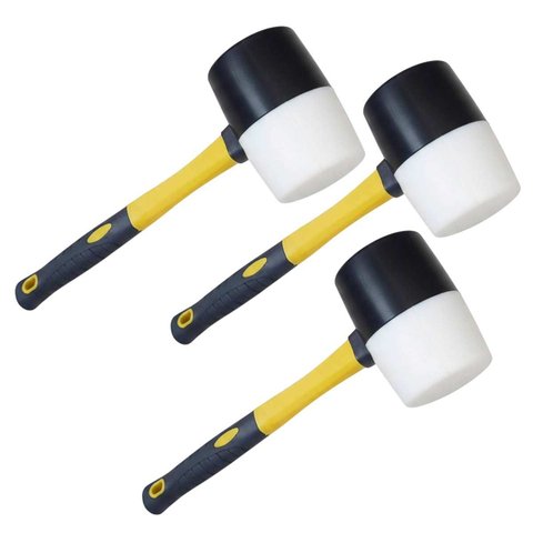 Martelo Marreta Kit 3 Uni Borracha Ergonomico Assenta Piso Obra Reparos Marreta Ceramica Reparo Manu