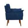 Poltrona Decorativa Opala Confortável para Sala Quarto Recepção Suede Luxo Arapongas Decor Azul Mari - 3
