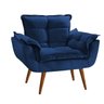 Poltrona Decorativa Opala Confortável para Sala Quarto Recepção Suede Luxo Arapongas Decor Azul Mari - 1