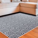 Ver imagem 1 de Tapete Retangular para Sala Antiderrapante Geométrico 250x200 Cm Jacquard Cinza - Clicklar