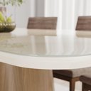 Ver imagem 4 de Mesa de Jantar 6 Lugares 180cm com Vidro Valt Nature/off H02 - Mpozenato