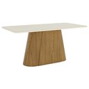 Ver imagem 1 de Mesa de Jantar 6 Lugares 180cm com Vidro Valt Nature/off H02 - Mpozenato