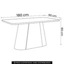 Ver imagem 2 de Mesa de Jantar 6 Lugares 180cm com Vidro Valt Nature/off H02 - Mpozenato