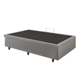 Cama Box Baú Solteiro 88x188x42cm Courino Linho com Pistão a Gás - 8
