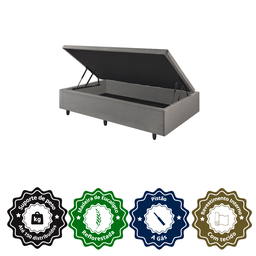 Cama Box Baú Solteiro 88x188x42cm Courino Linho com Pistão a Gás - 5
