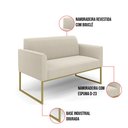 Ver imagem 3 de Sofá 2 Lugares Namoradeira Industrial Dourado Marisa Bouclê Bege D03 - D’Rossi