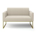 Ver imagem 5 de Sofá 2 Lugares Namoradeira Industrial Dourado Marisa Bouclê Bege D03 - D’Rossi