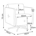 Ver imagem 2 de Kit 3 Poltronas Giratória Astana Couro Caramelo