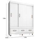Ver imagem 3 de Guarda Roupa Casal 20033 - Araplac - Branco