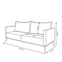 Ver imagem 5 de Sofá Living 2 Lugares com Pés de Ferro Almofadas Soltas 160cm Saiph Bouclê Off White