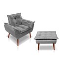 Ver imagem 1 de Kit C- 01 Poltrona Opala + 01 Puff Opala Elegante Suede Cinza Claro