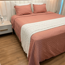 Ver imagem 2 de Kit Colcha Amelie Rosa 3 Peças Bordado Inglês C/ Toque de Algodão