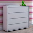 Ver imagem 1 de Cômoda Infantil Sol e Mar com 4 Gavetas - Branco