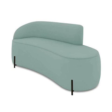 Sofá 2 Lugares Orgânico 160cm Pé Preto Morgan Cotelê Ext/veludo Menta D03 - D'Rossi