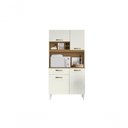 Ver imagem 3 de Armario Roma 4 Portas 1 Gaveta MDP 90cm Off White Aramóveis