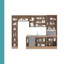 Ver imagem 7 de Cozinha Completa com Balcão Milla One Prime 12 Portas 3 Gavetas MDF MDP 310cm Nogal com Cinza