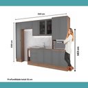 Ver imagem 4 de Cozinha Completa com Balcão Milla One Prime 12 Portas 3 Gavetas MDF MDP 310cm Nogal com Cinza