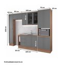 Ver imagem 6 de Cozinha Completa com Balcão Milla One Prime 12 Portas 3 Gavetas MDF MDP 310cm Nogal com Cinza