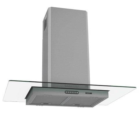 Coifa de Ilha Vidro Reto Inox 4 e 5 Bocas 90cm Fogatti 110v