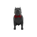 Ver imagem 1 de Pitbull Macho Orelha Cortada com Gravata Miniatura Decoração 3d:cinza