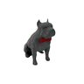 Pitbull Macho Orelha Cortada com Gravata Miniatura Decoração 3D:Cinza - 3