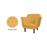 Poltrona Decorativa Couro Amarelo Pés Madeira Ms Decor - 2