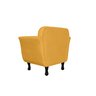 Poltrona Decorativa Couro Amarelo Pés Madeira Ms Decor - 3